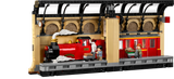 Harry Potter Book Nook: Hogwarts Express LEGO set featuring train, platform, Harry, Ron, Hedwig, and Scabbers figures.