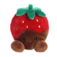 Palm Pals Chocolate Strawberry Valentino plush strawberry with chocolate dipped top green leaves and smiling face