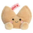 Palm Pals Fortune Cookie Love U plush fortune cookie with pink Love U message, rosy cheeks, and smiling face