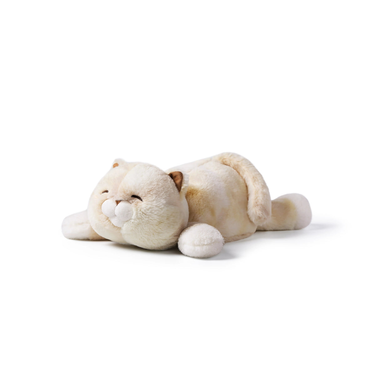 McHugs Weighted Lazy Cat plush toy lying down on its belly