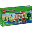 LEGO Minecraft TNT Jungle House set with Steve, Creeper, boat, parrot, and explosive action for kids ages 8 and up