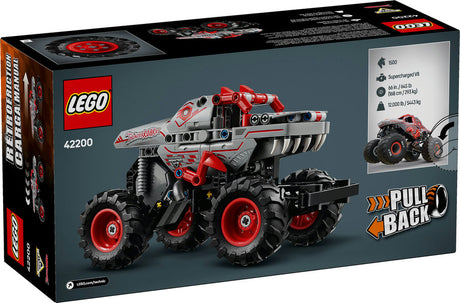 LEGO Technic Monster Jam ThunderROARus Pull-Back truck toy with dinosaur design and large wheels for kids age 7+