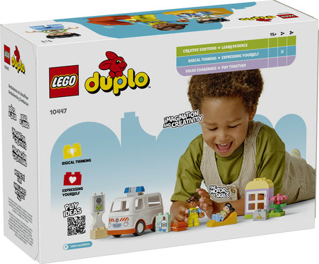 LEGO Duplo Ambulance & Driver toy with ambulance, paramedic, and girl figures for toddler pretend play.