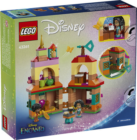 LEGO Disney Princess Encanto Mini House featuring buildable micro-world playset with characters, slide, and portable locking design.