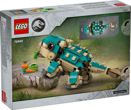 Jurassic World Baby Bumpy: Ankylosaurus LEGO buildable dinosaur toy with articulated legs and veggie elements for kids aged 7+