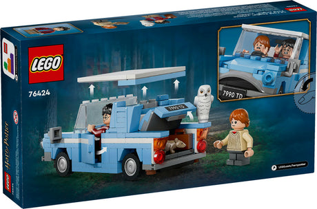 LEGO Harry Potter Flying Ford Anglia set with opening doors, removable roof, and minifigures for magical play.