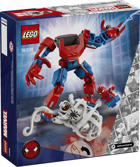 LEGO Super Heroes Marvel Spider-Man Mech vs Anti-Venom with buildable mech, minifigures, and web accessory playset.