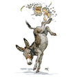 Kick A** Donkey Card with an illustrated donkey leaping upside down