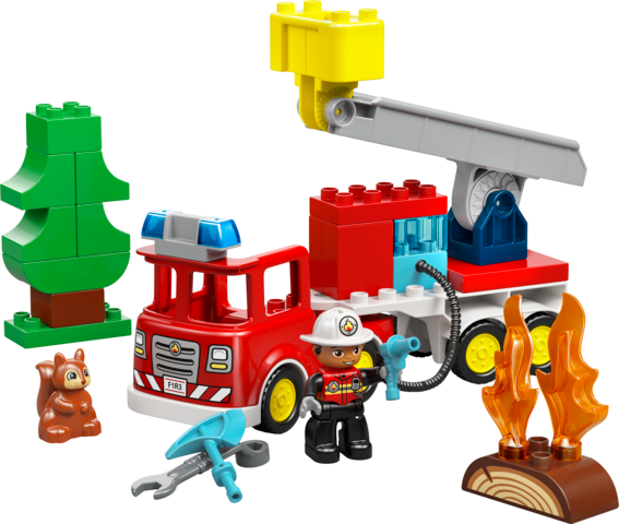 Duplo Fire Truck with Hose and Firefighter