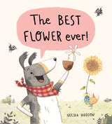 The Best Flower Ever! cover shows a happy Australian shepherd holding a small flowerpot with a daisy.