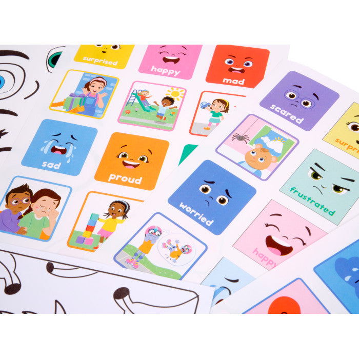 Ms. Rachel Color & Sticker Emotions Kit with colorful emotion cards and illustrated stickers