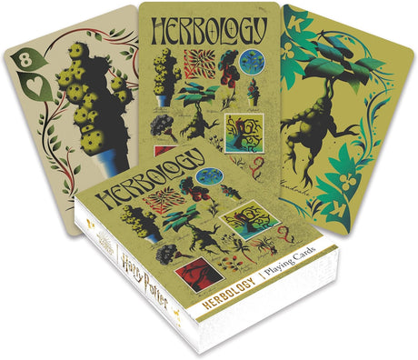 Harry Potter Herbology Playing Cards featuring magical plant designs for Harry Potter fans and collectors.