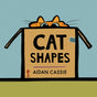 Cat Shapes book cover showing a cat peeking from a cardboard box with playful typography