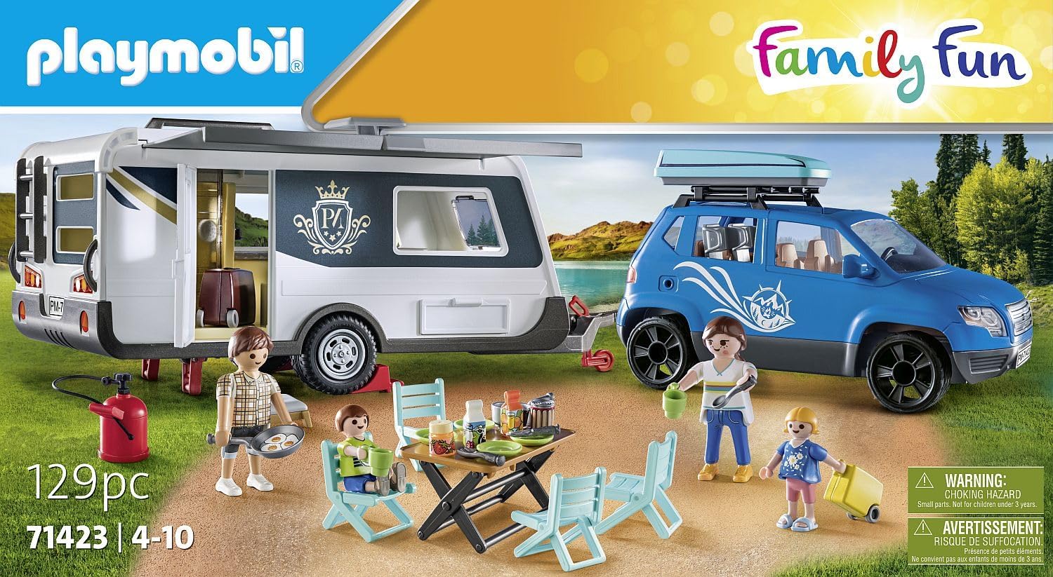 Playmobil caravan hot sale and car