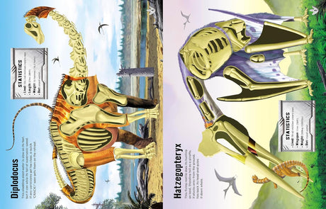 Build Your Own Sticker Book | Dinosaurs featuring dinosaur skeleton illustrations