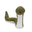 McHugs Weighted Bart the Snake plush toy with green fur and white belly