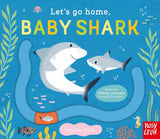 Let's Go Home, Baby Shark board book cover with sliding counters featuring baby shark and ocean animals.