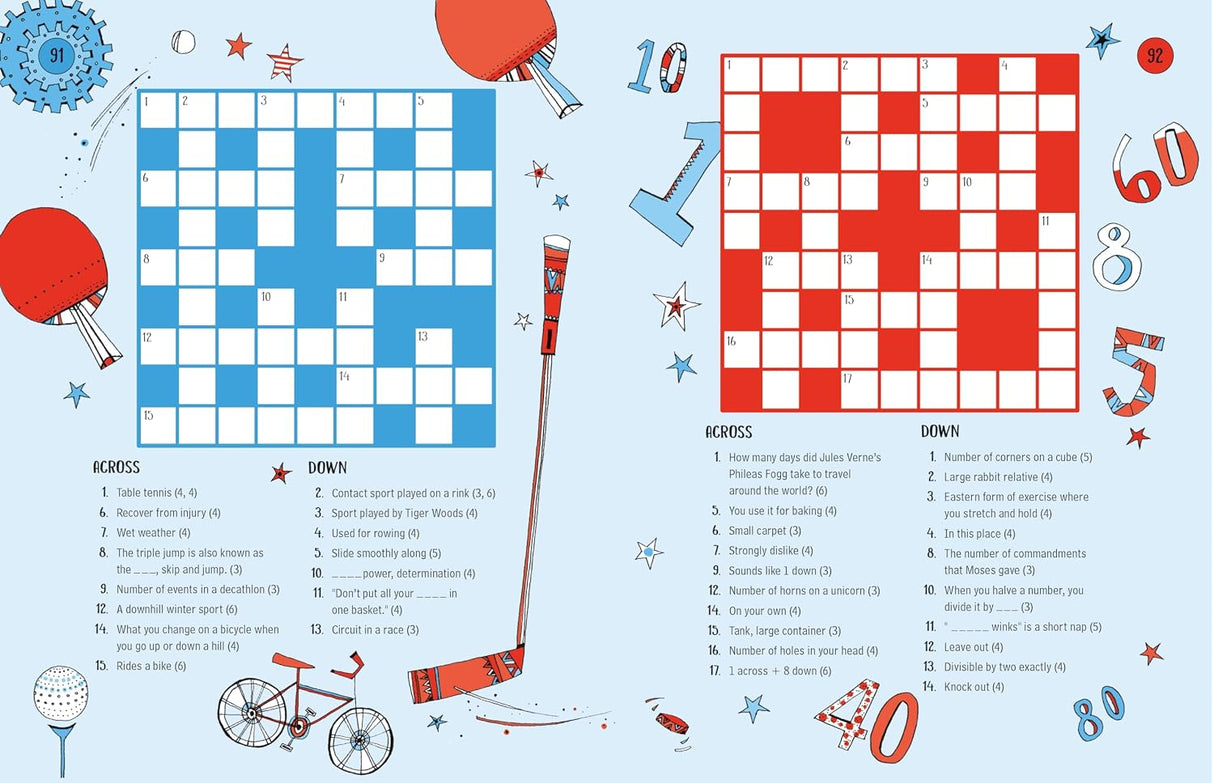 100 Children's Crosswords | General Knowledge book with colorful crossword puzzles