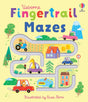 Fingertrail Mazes illustrated maze board with colorful roads vehicles houses and playful scenery