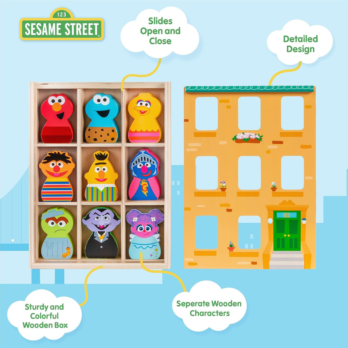 Sesame Street | Wooden Neighborhood Block Set