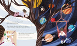 Space Girl: An Astronaut's Dream Takes Flight illustrated scene of a girl among planets and stars