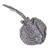 Gray and blue spotted Stingray Finger Puppet with movable mouth, detailed design, perfect for aquatic puppet collections.