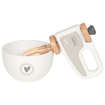 Wooden Hand Mixer & Bowl