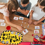Dog Man Big Jim Begins Dice Game with children rolling colorful dice at a table