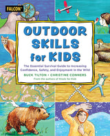 Outdoor Skills for Kids book cover showing survival tips, wildlife, and outdoor safety illustrations for young readers.
