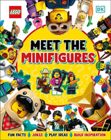 Lego Meet the Minifigures book cover with colorful collectible LEGO Minifigures and playful title design.