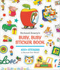 Richard Scarry's Busy Busy Sticker Book cover with colorful animal and vehicle stickers
