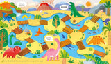 Fingertrail Mazes colorful dinosaur themed finger maze activity illustration for children