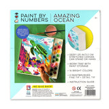 Paint by Numbers kit featuring a majestic sea turtle swimming among colorful coral and ocean life for kids 8 and up.