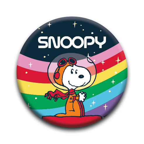 Snoopy in Space Rainbow Button