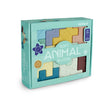 Box of pastel-colored soft animal-shaped blocks made from safe materials for children over 18 months