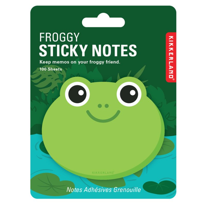 Sticky Notes | Froggy frog shaped sticky notes package with 100 sheets
