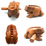 Wooden Croaking Frog | 8in Light Brown