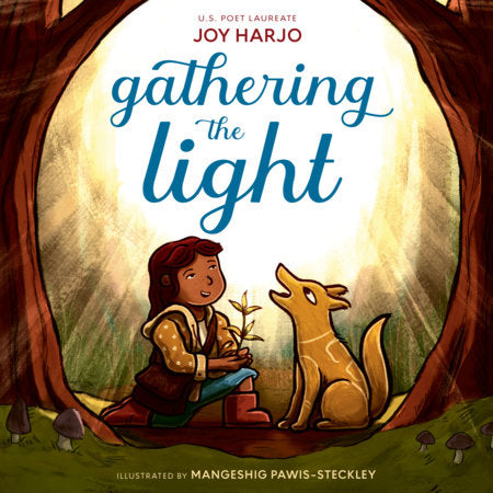 Gathering the Light book cover featuring a child and fox-like animal in a forest