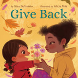 Give Back cover showing two children sharing a colorful bouquet of flowers