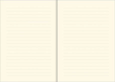 Open pages of the Dog Days Journal showing smooth, light gray lined writing paper for notes and sketches.