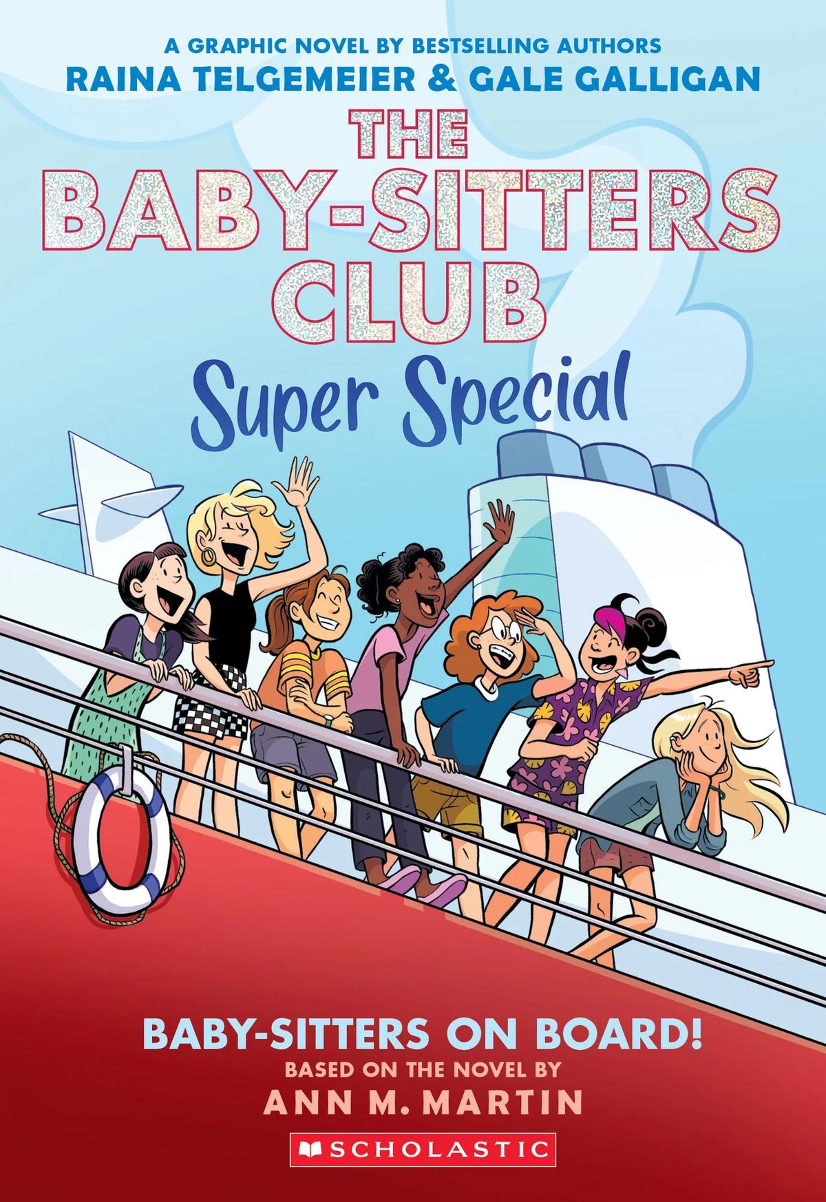 Babysitter's Club Super Special #1: Baby-Sitters on Board! graphic novel cover on a cruise ship