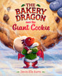 Bakery Dragon and the Giant Cookie book cover featuring a red dragon beneath a giant cookie