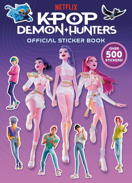 K-Pop Demon Hunters Official Sticker Book cover featuring colorful character stickers