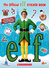 Elf Holiday Sticker Book cover featuring a festive elf character and colorful holiday sticker designs