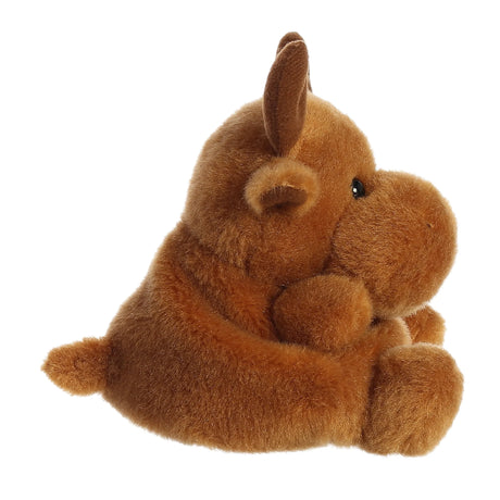 Soft and cuddly Palm Pals Moose Cinnamon plush toy, measuring 5 inches, perfect for cozy hugs and playtime.