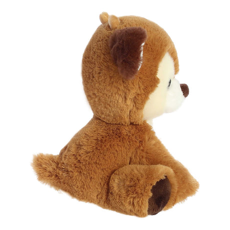 Dashing Reindeer | 8 inch plush with soft brown fur, sitting pose, floppy arms and legs for cozy hugs.