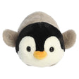 Spudster Emperor Penguin Pietro plush with black and white fur, orange beak, and round gray ears