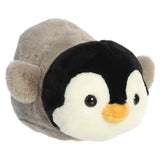 Spudster Emperor Penguin Pietro plush gray and black penguin with a cream face and orange beak