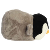 Spudster Emperor Penguin Pietro plush penguin with gray body black head white face and orange beak