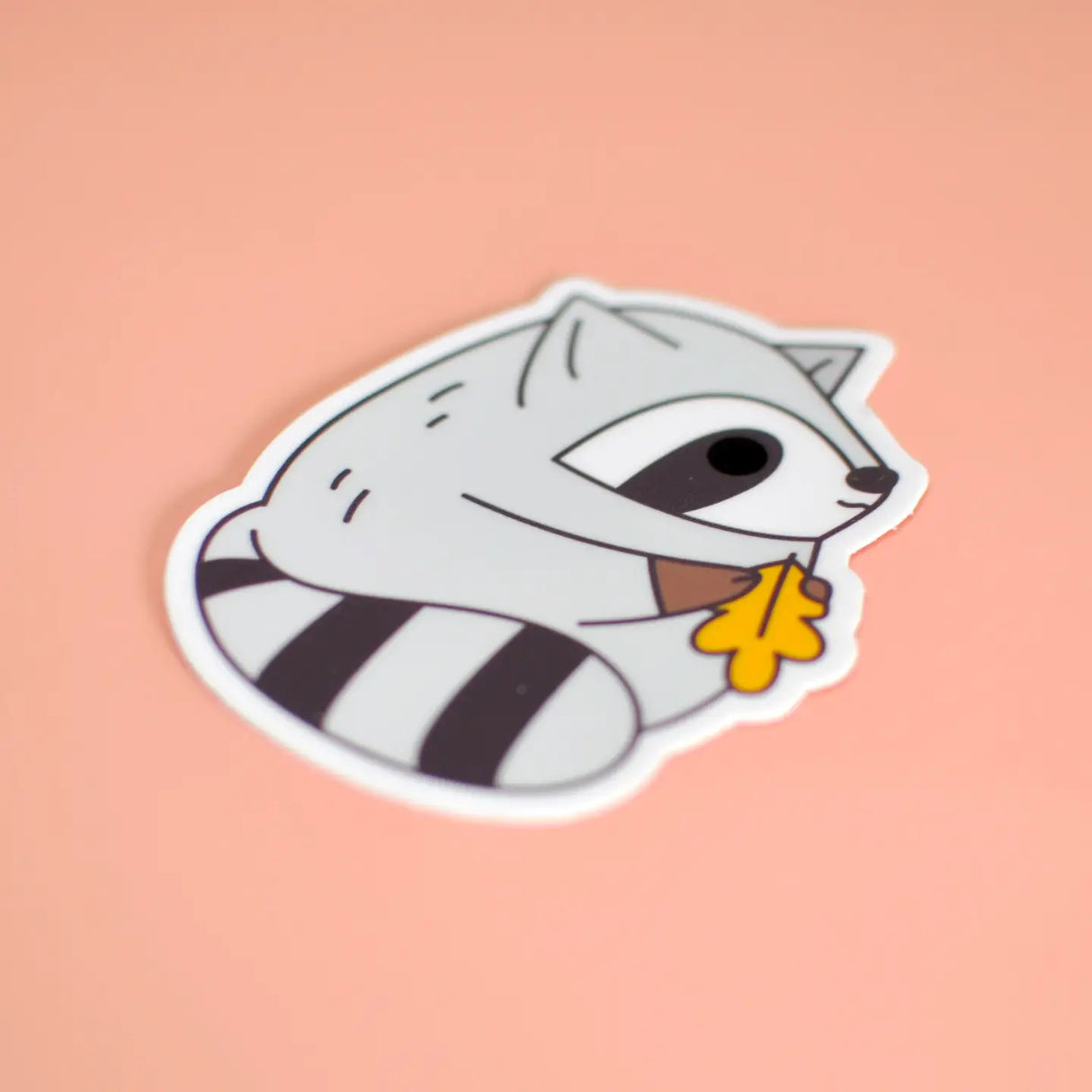 Raccoon and Leaf Sticker